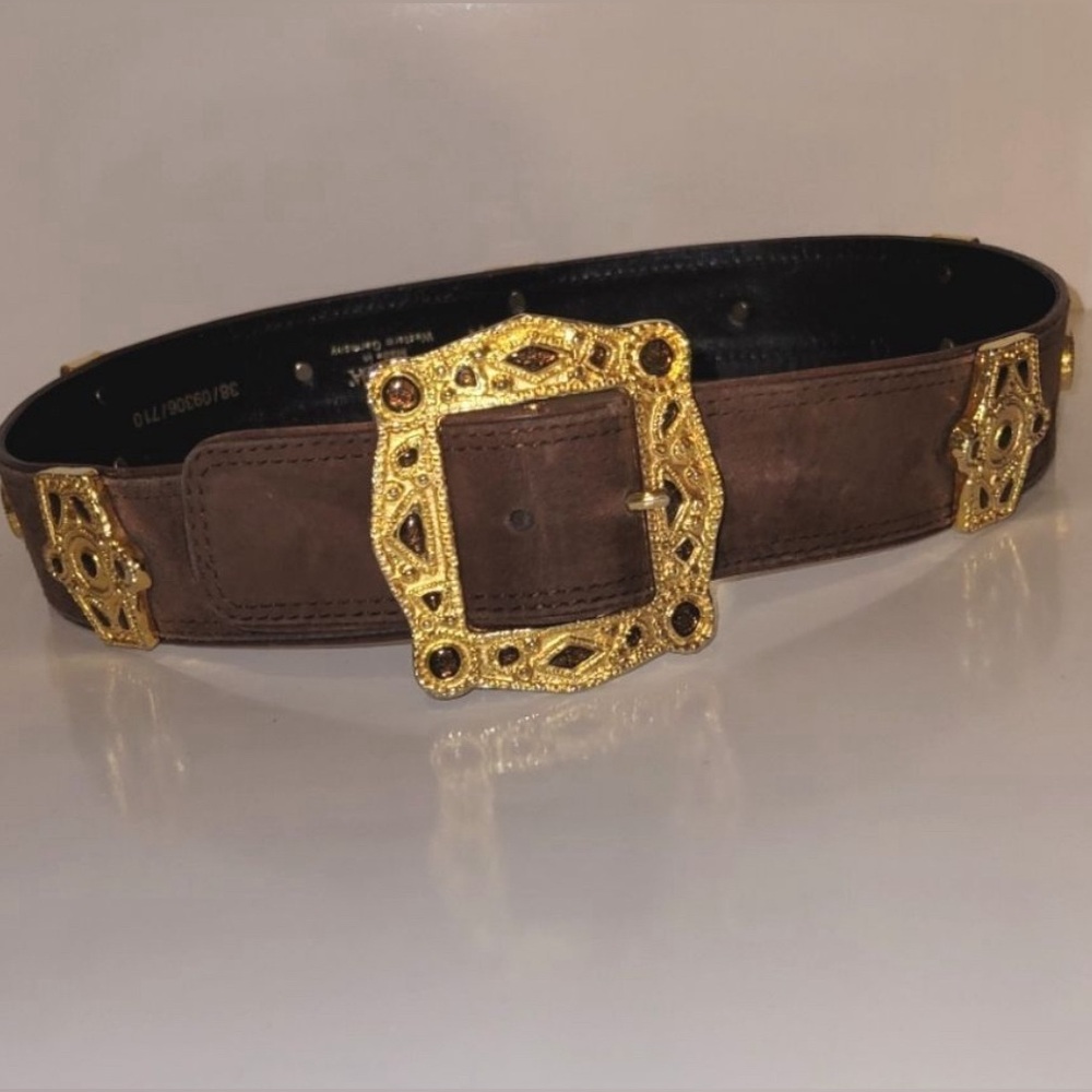 Escada brown suede vintage belt size 38 (fits a US size 2-6)